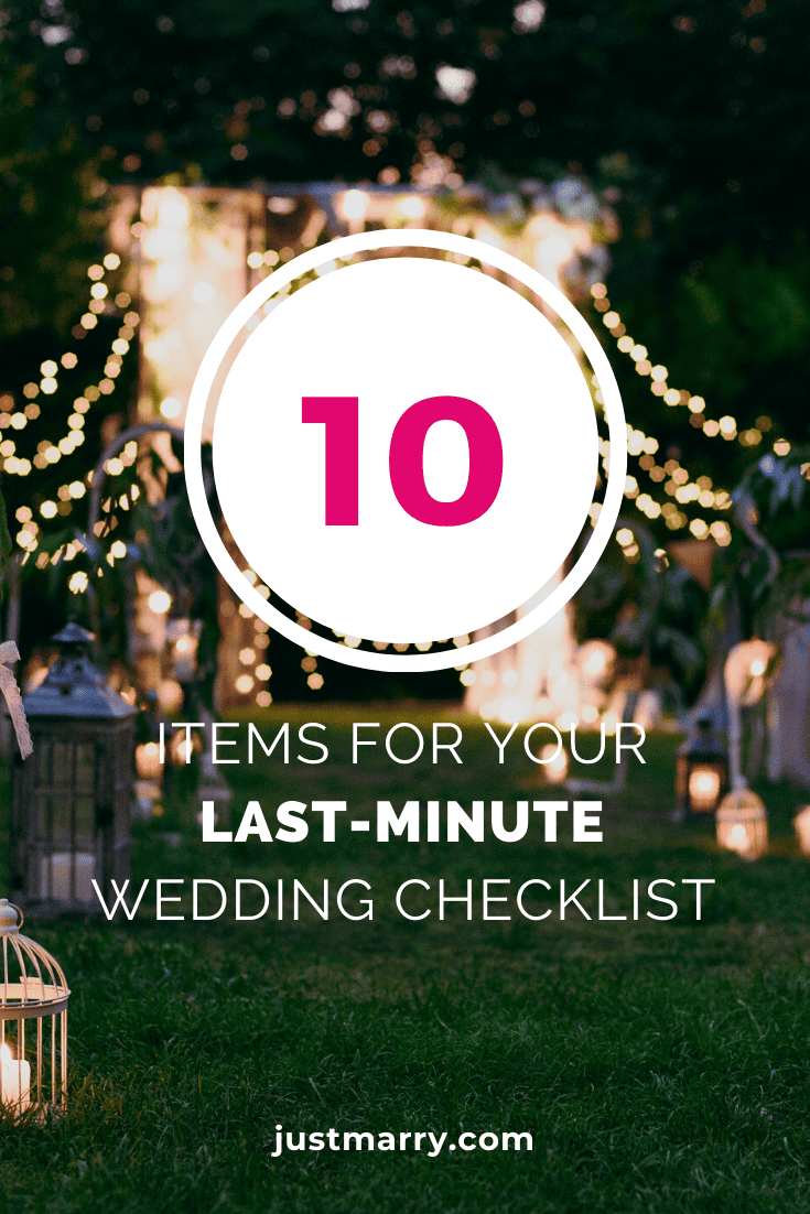 Last Minute Wedding Checklist - Just Marry Weddings