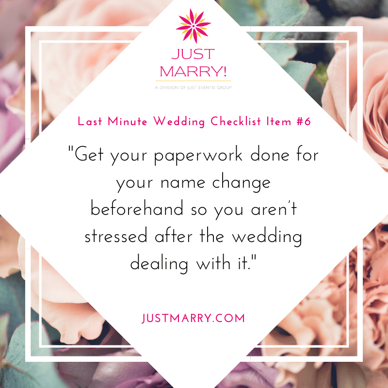 Last Minute Wedding Checklist Quote 2 - Just Marry Weddings