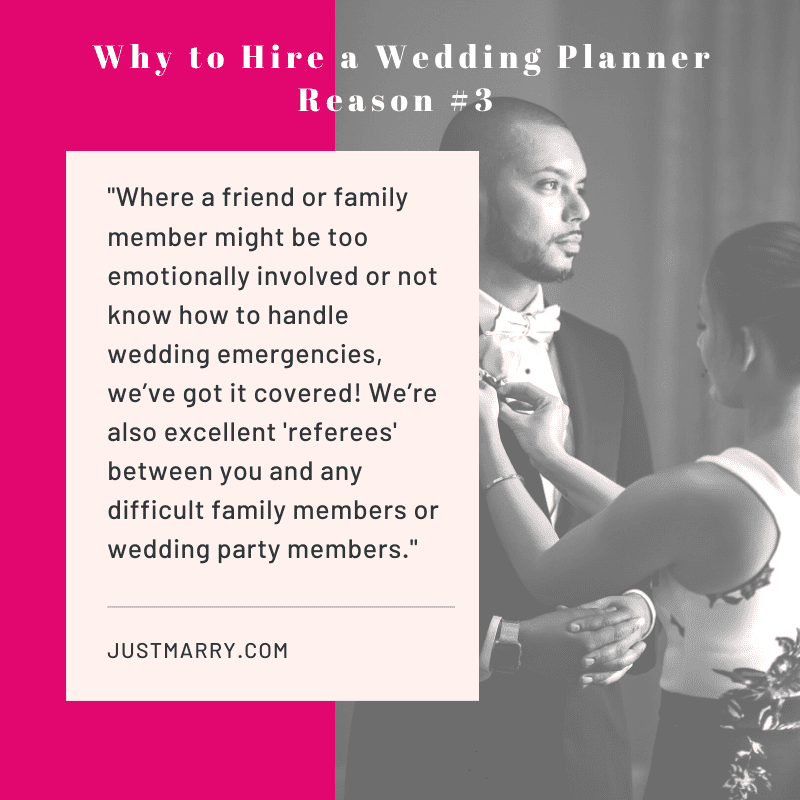 Why to hire a wedding planner quote - Just Marry Weddings