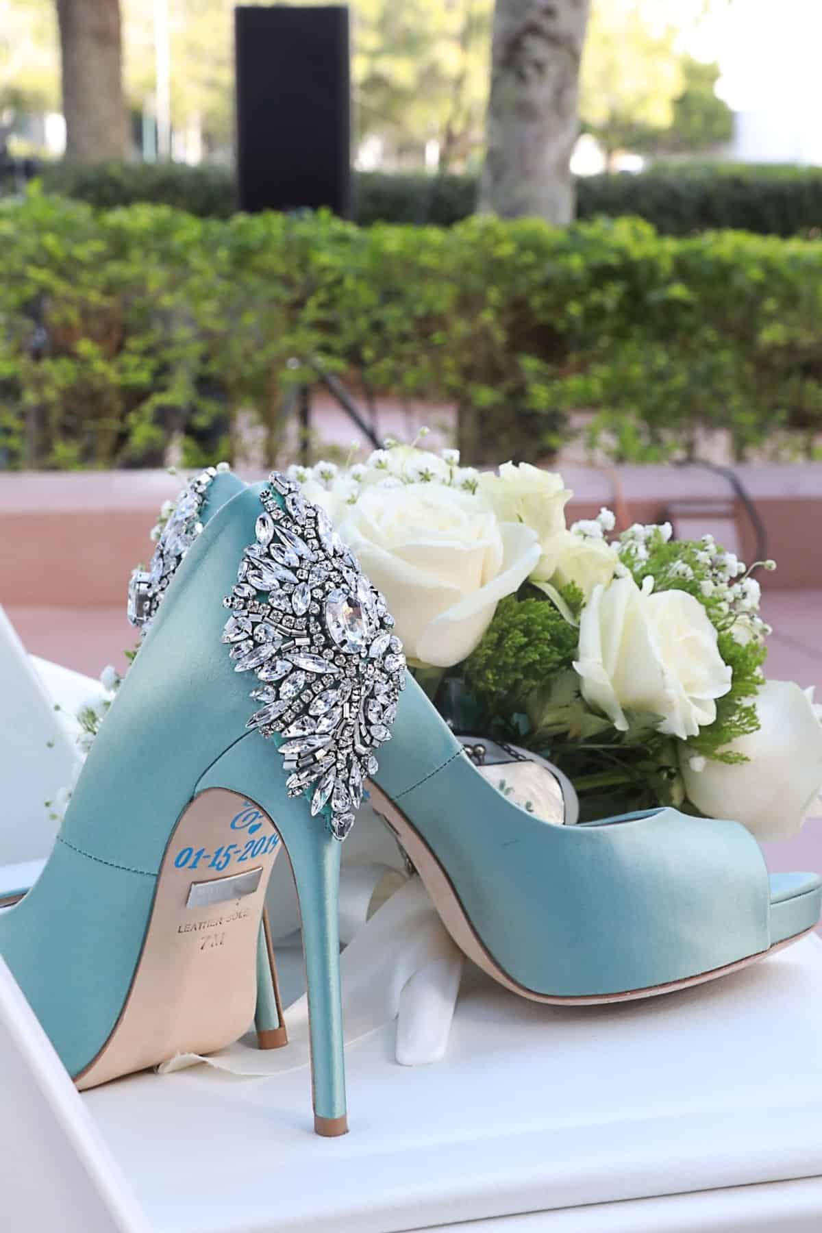 Something Blue Wedding Shoes - Just Marry Weddings - Chapman Photography