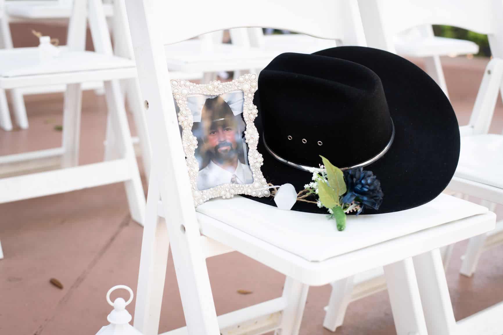 Wedding Memorial Ideas - Just Marry Weddings - Nova Imagery- Cowbot Hat and Photo