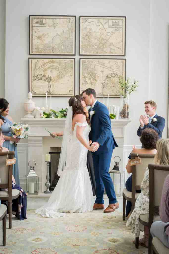 Mansion Wedding - Just Marry Weddings - PB&J Studios - Reunion Mansions - First Kiss