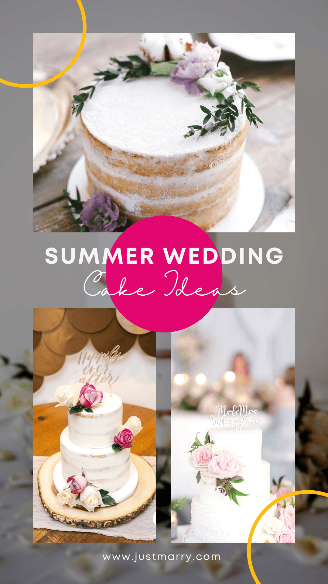 Summer Wedding Cake - Just Marry Weddings - Pinterest Graphic