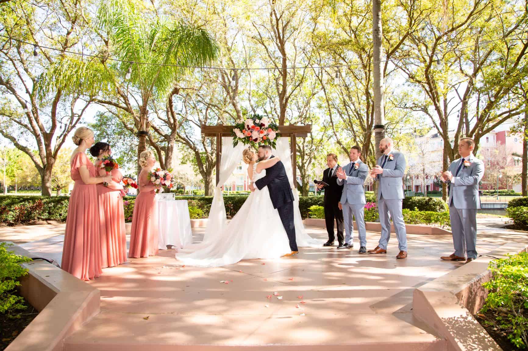 Disney Wedding - Just Marry Weddings - David and Vicki Arndt Photography - First Kiss