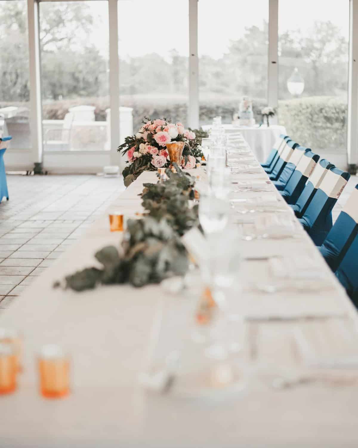 Blush and Blue Wedding - Just Marry Weddings - Brittany Wolford Photography - Reception Decor