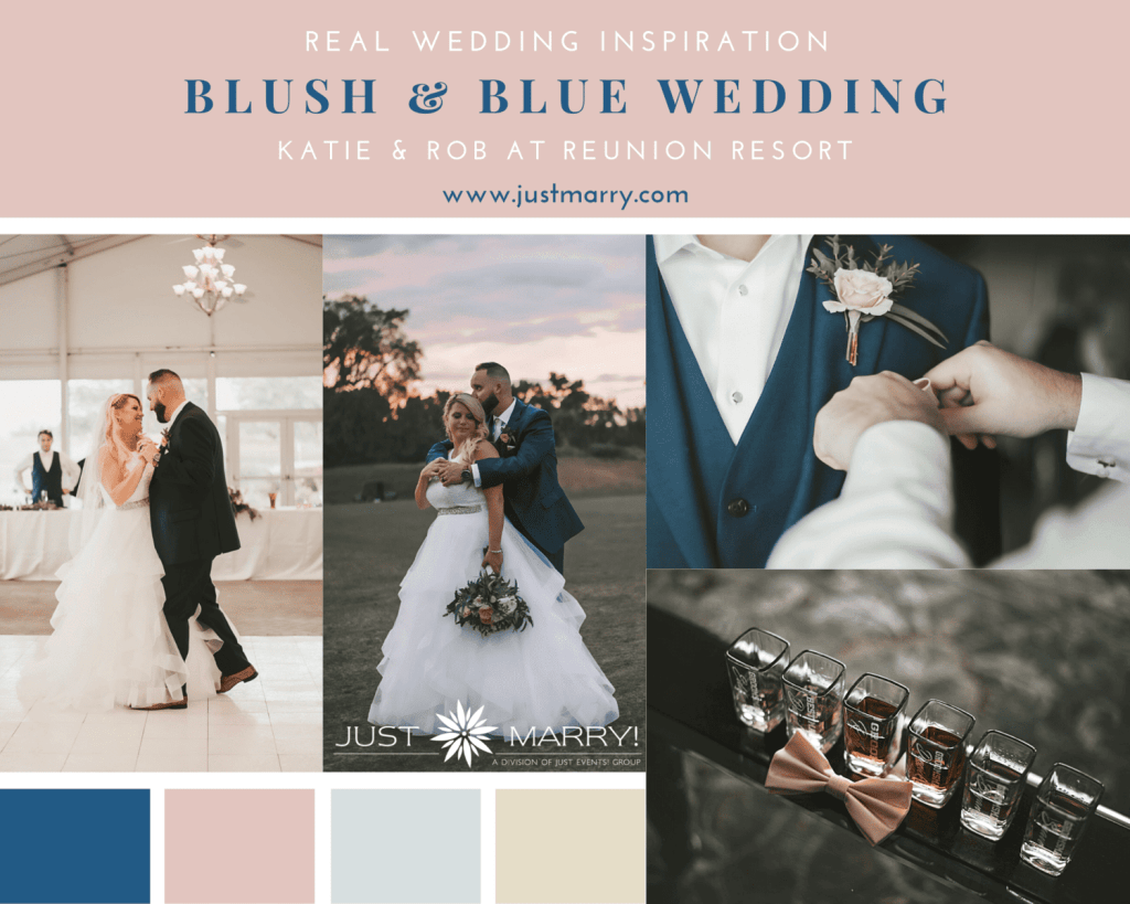 Blush and Blue Wedding - Just Marry Weddings - Brittany Wolford Photography - Pinterest Graphic