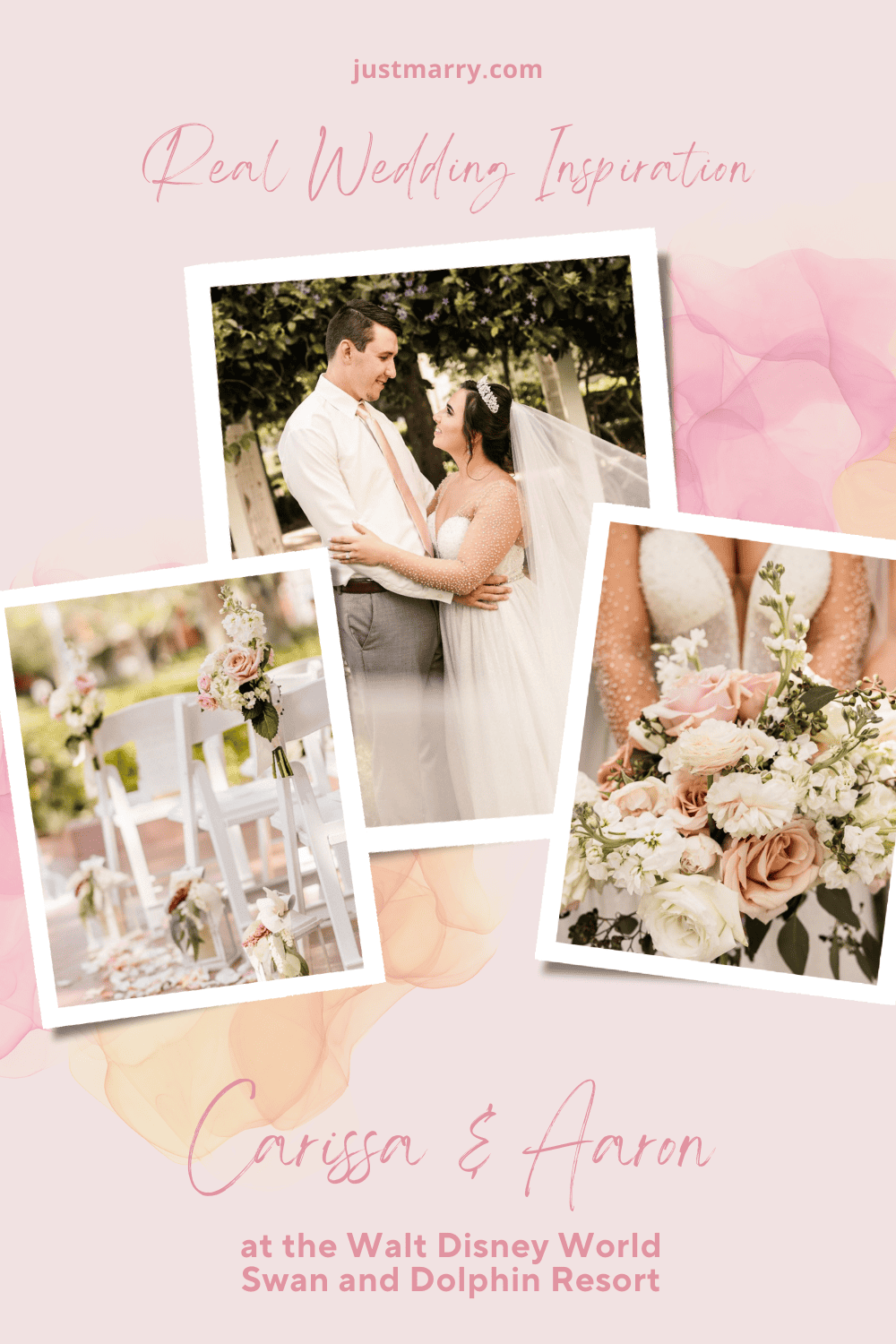 Blush and Gold Wedding - Just Marry Weddings - Allie and Joey Photography - Pinterest