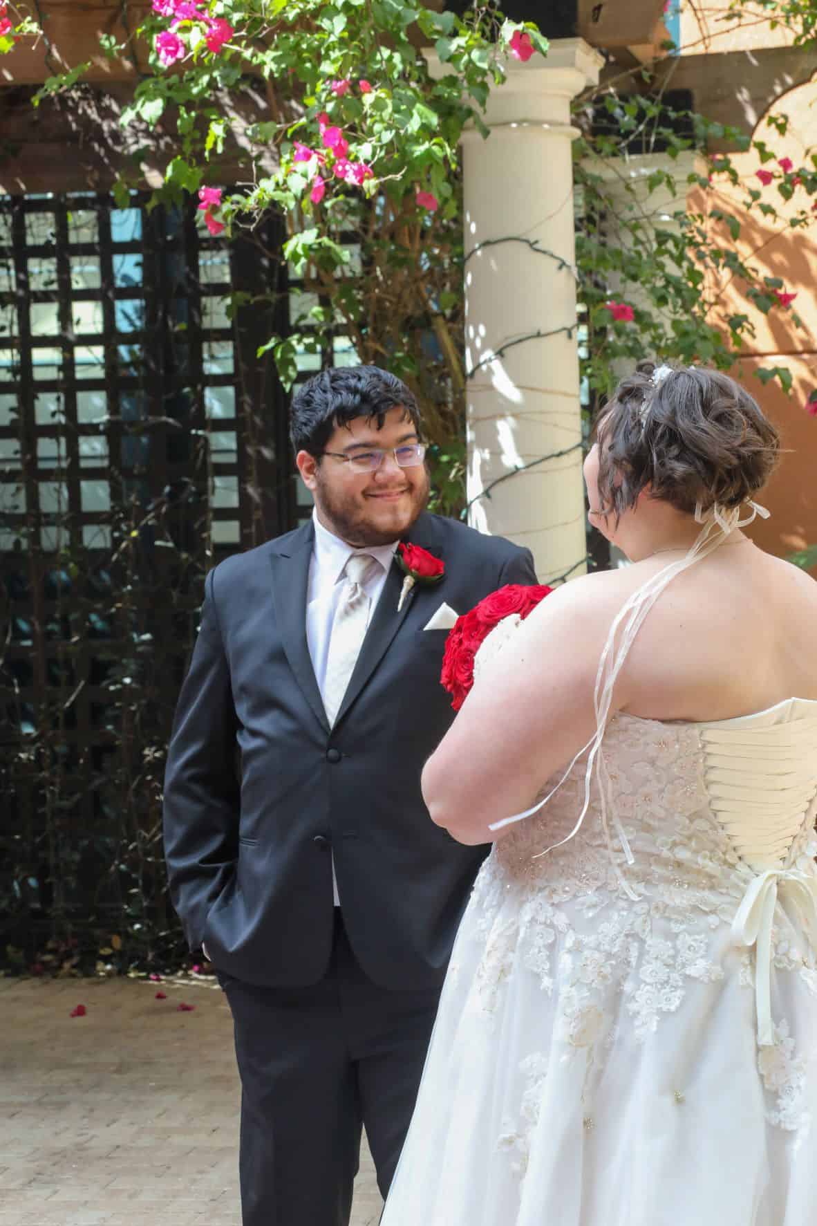 Courtyard Wedding - Just Marry Weddings - Chapman Photography - First Look