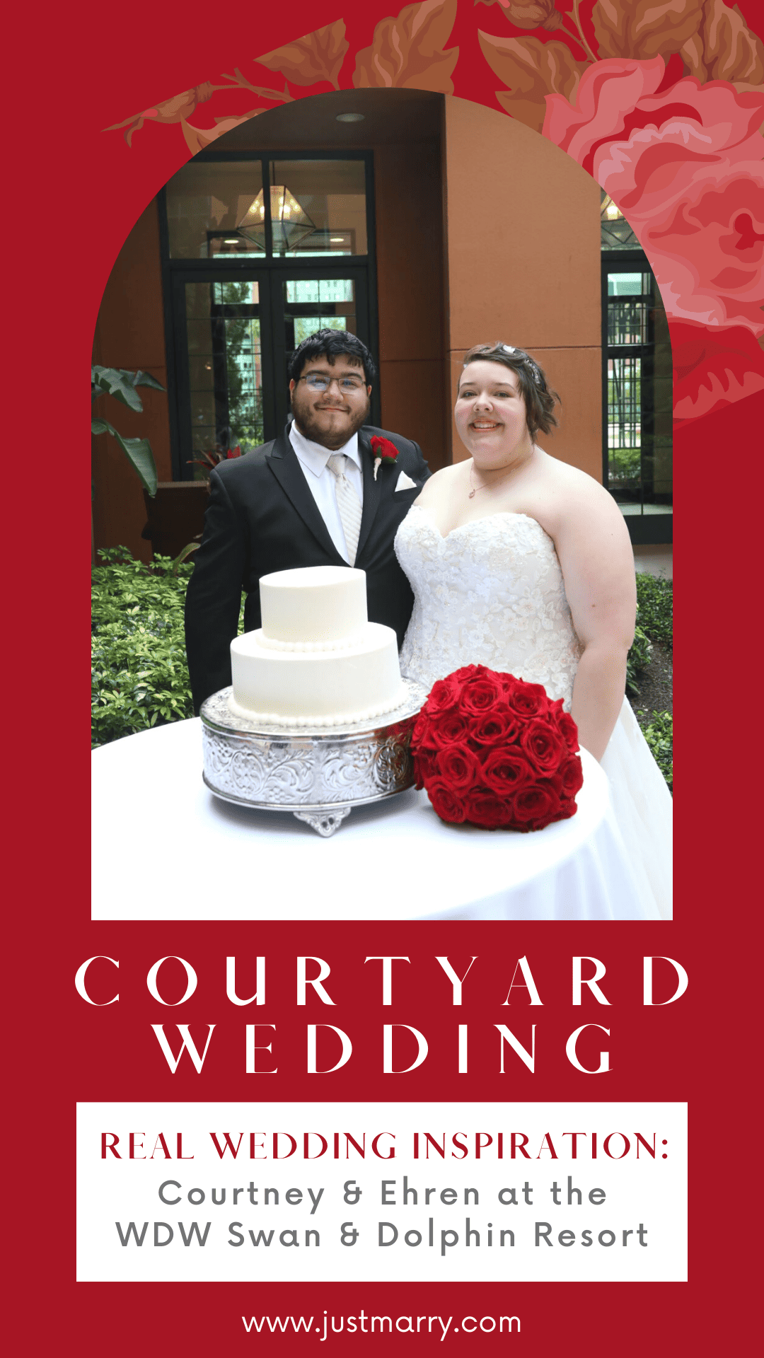 Courtyard Wedding - Just Marry Weddings - Chapman Photography - Pinterest Graphic