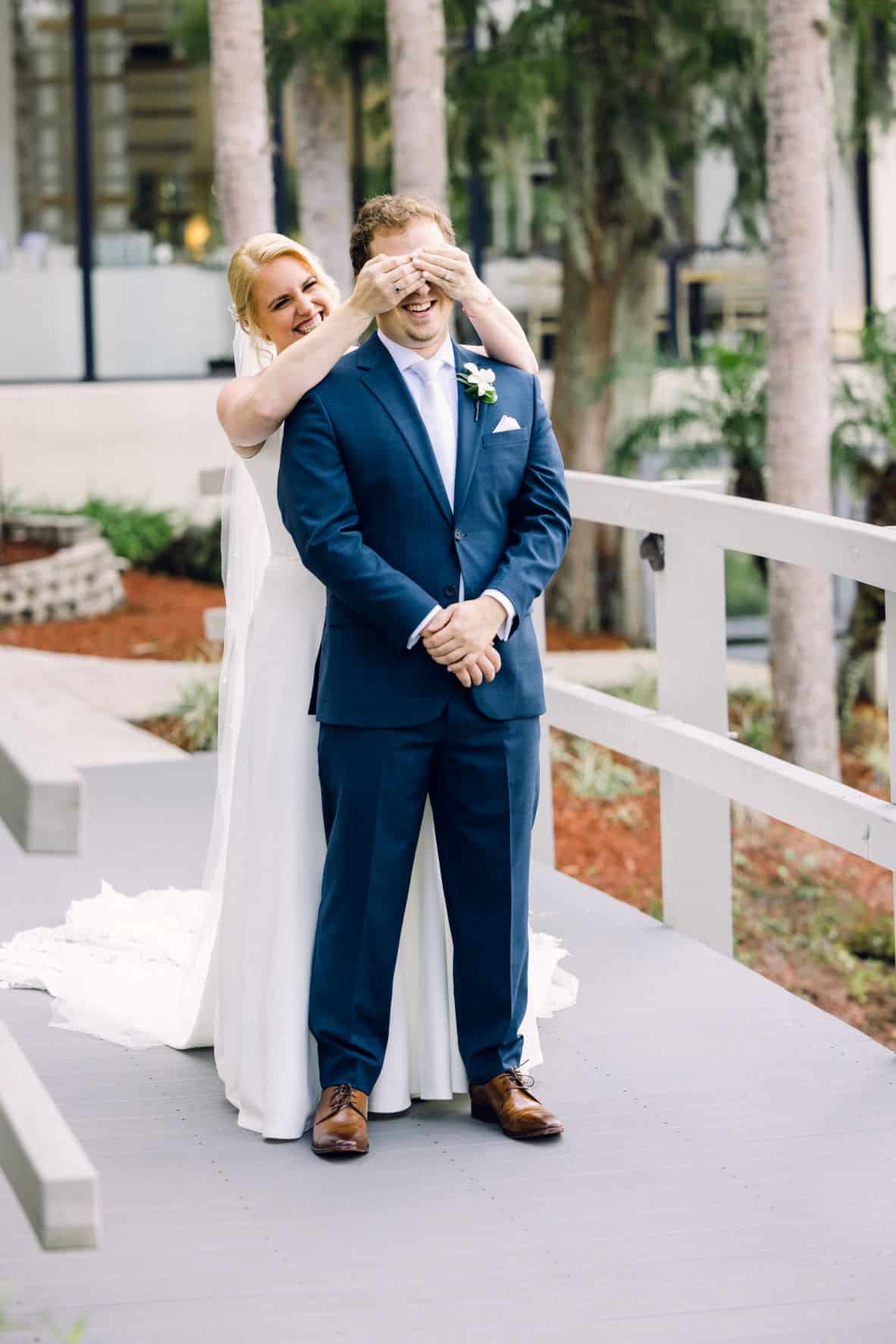 Blush Pink and Blue Wedding - Just Marry Weddings - Anna So Photography - First Look