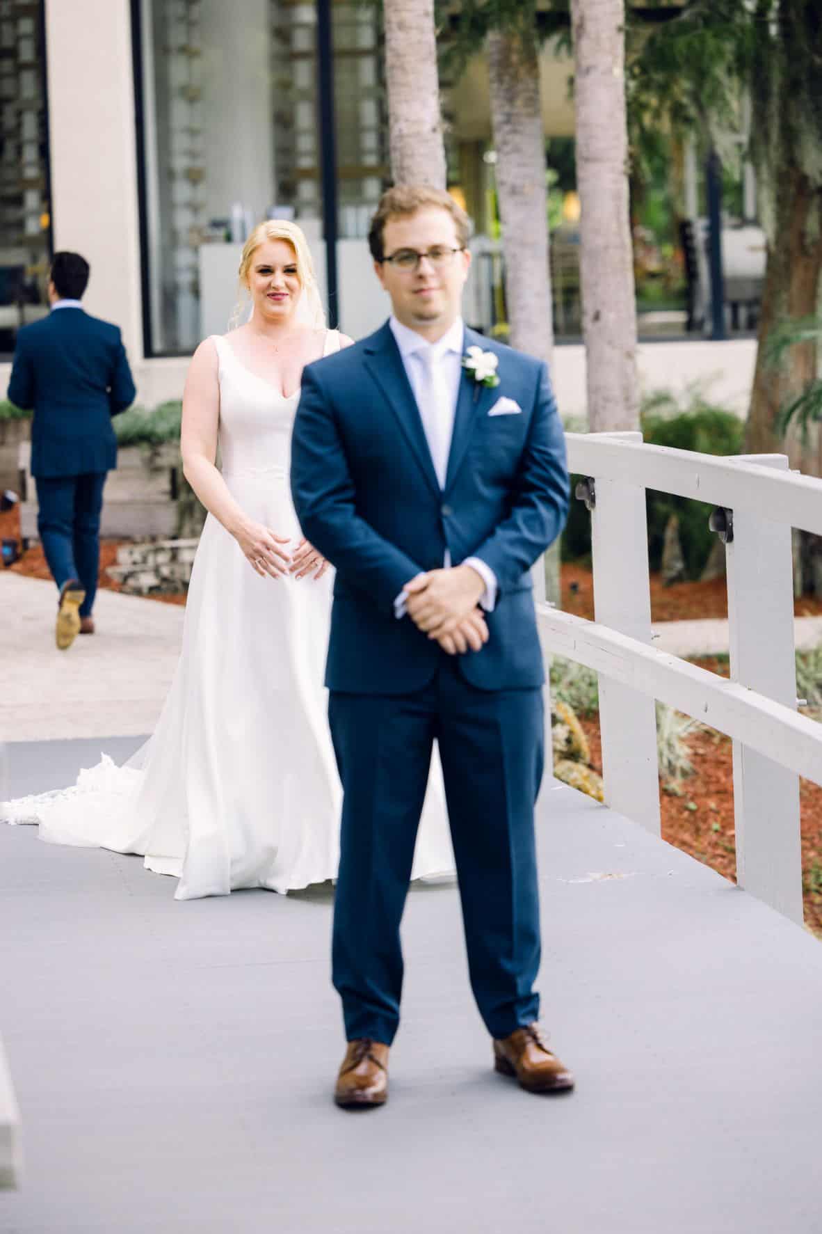 Blush Pink and Blue Wedding - Just Marry Weddings - Anna So Photography - First Look