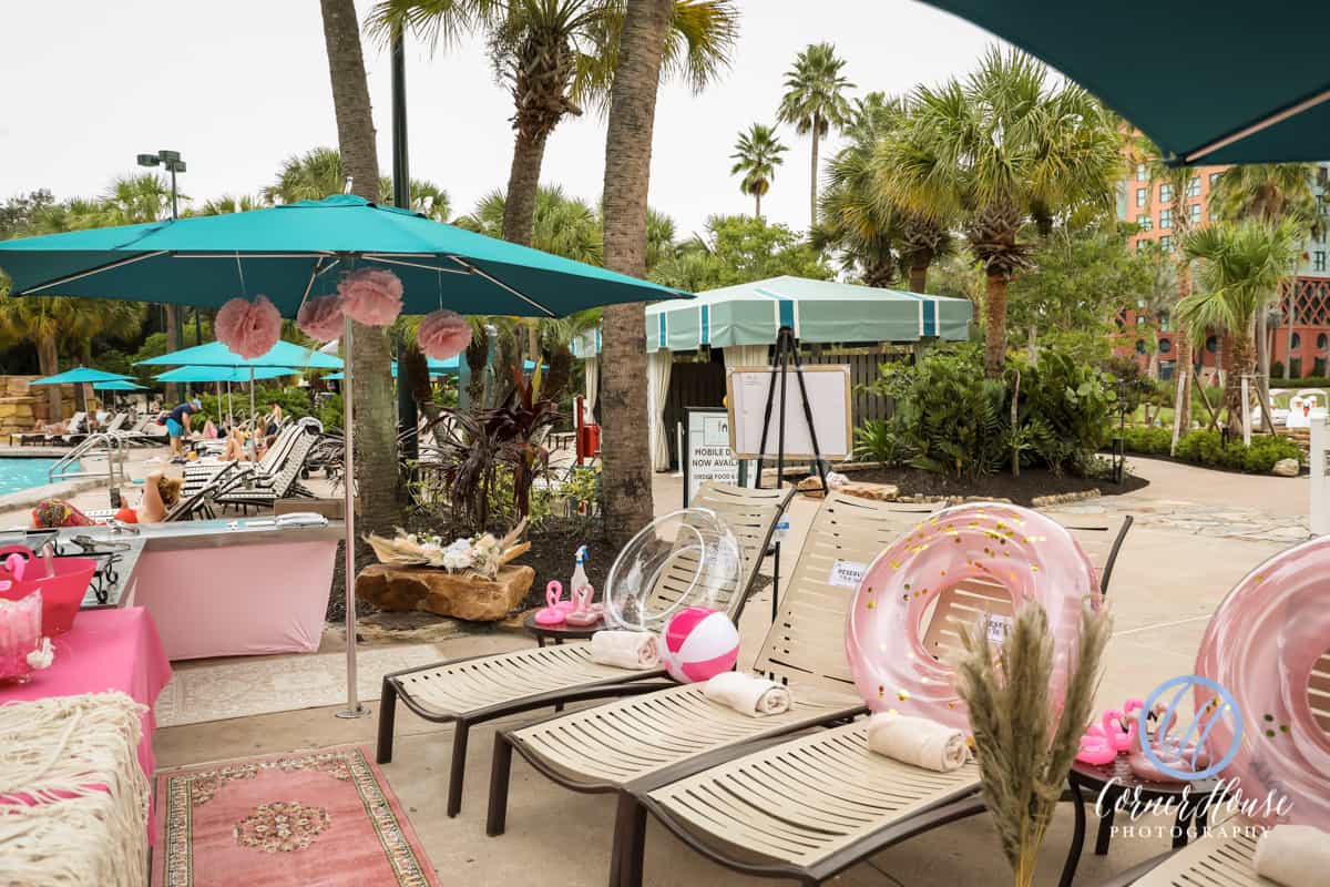 Boho Chic Wedding - Just Marry Weddings - Corner House Photography - Poolside Cocktail Hour