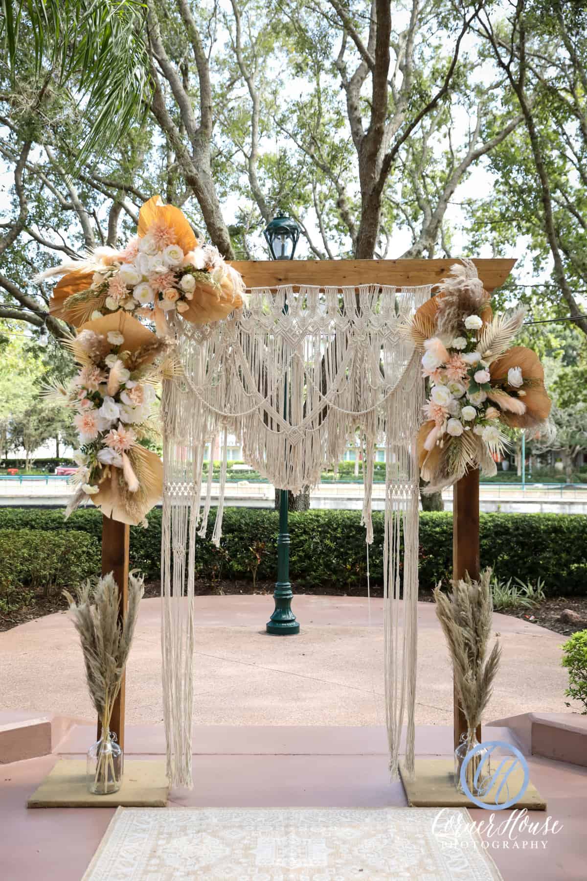Boho Chic Wedding - Just Marry Weddings - Corner House Photography - Macrame Ceremony Decor