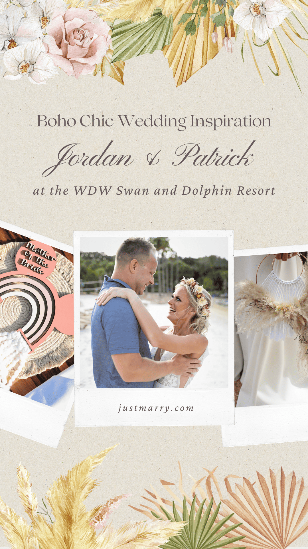 Boho Chic Wedding - Just Marry Weddings - Corner House Photography - Pinterest Graphic