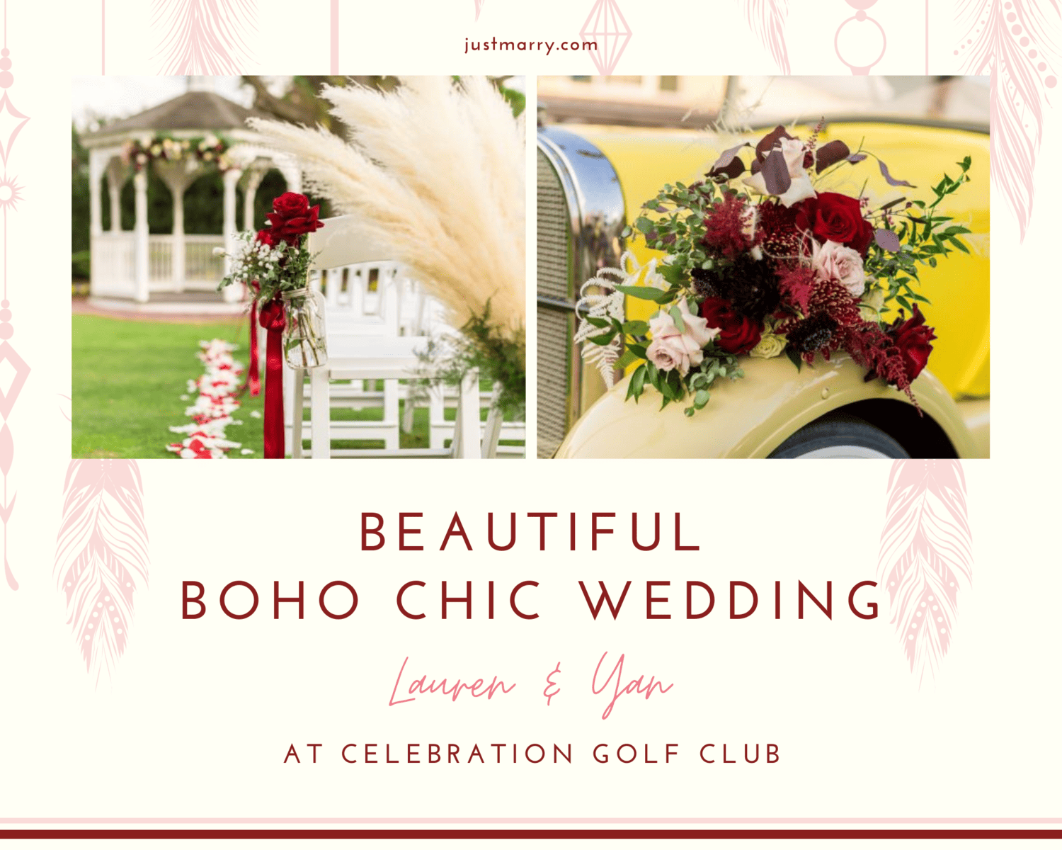 Just Marry Weddings - Boho Wedding Ideas - Rachel Dunlap Photography - Pinterest Graphic