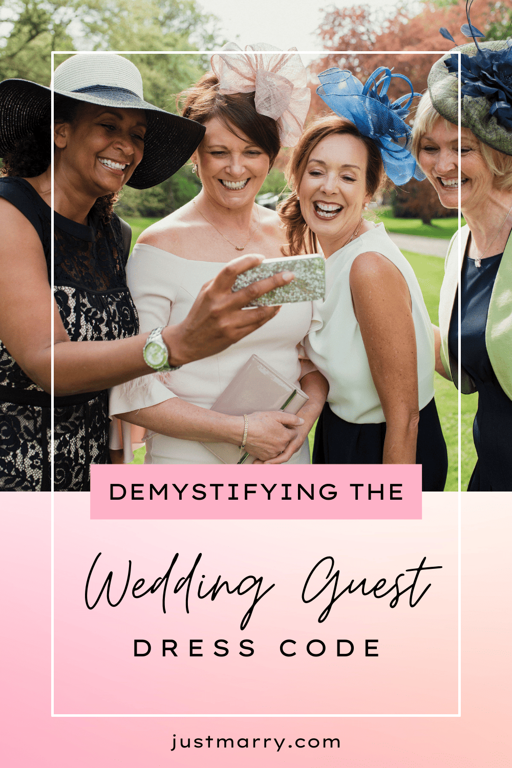 Wedding Guest Dress Code - Just Marry Weddings - Pinterest Pin