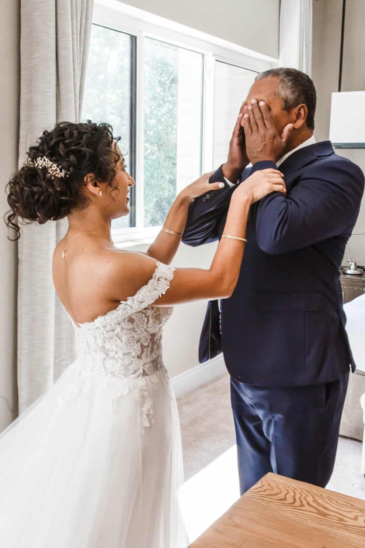 Golf Club Wedding - Just Marry Weddings - Sarah Dey Photography - Dad First Look