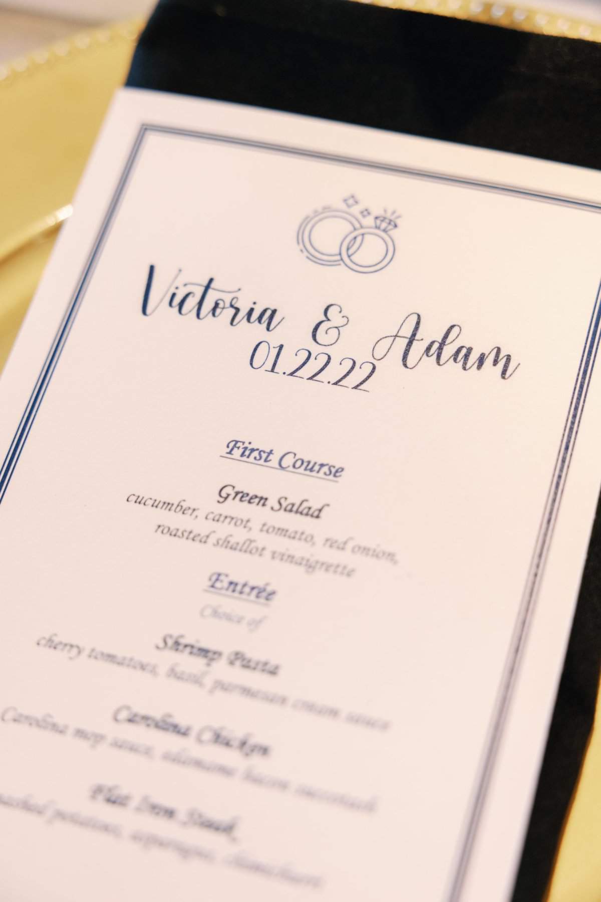 Disney World Wedding - Just Marry Wedding - Menu