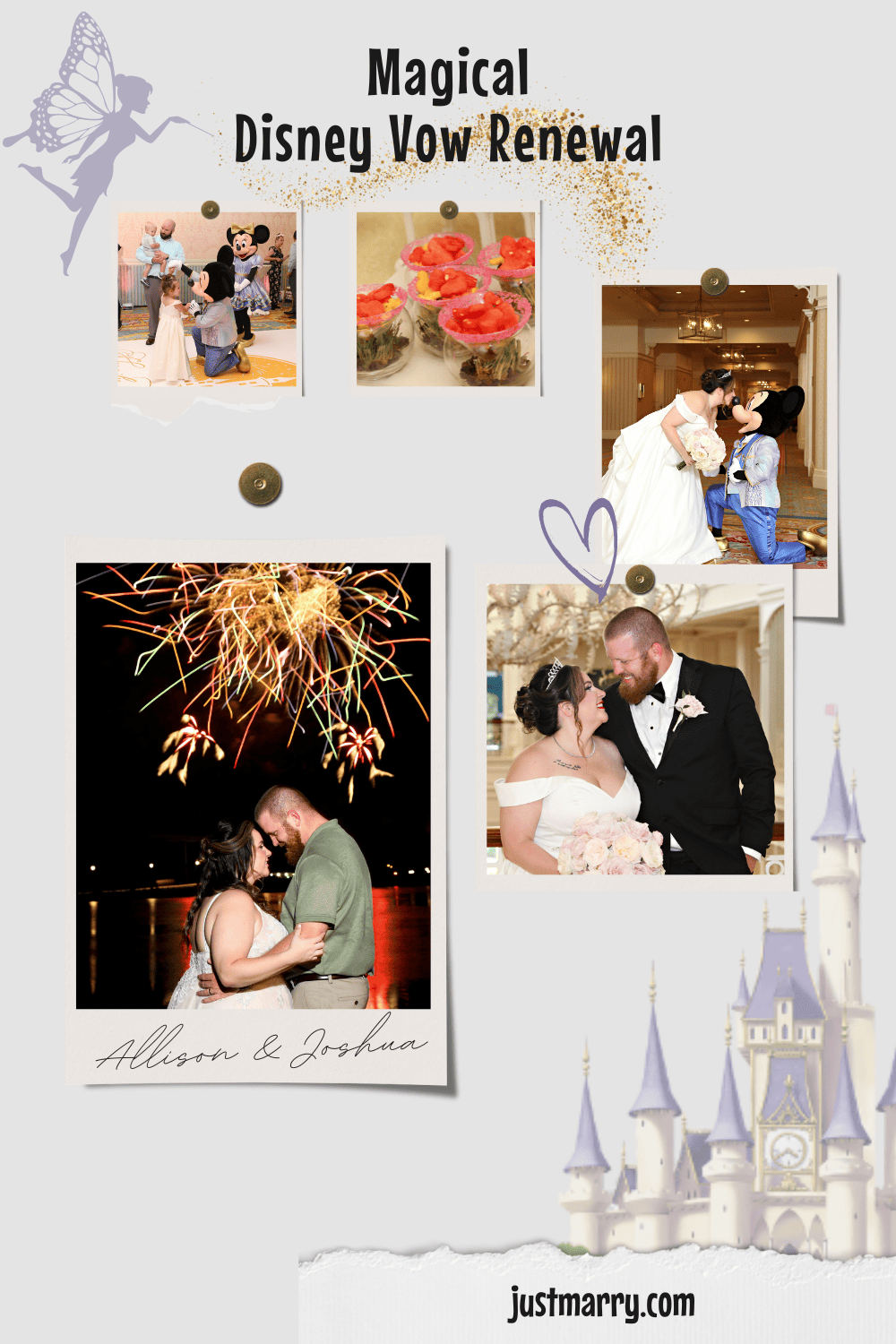 Disney Vow Renewal - Just Marry Weddings - Caldwell Photography - Pinterest Pin