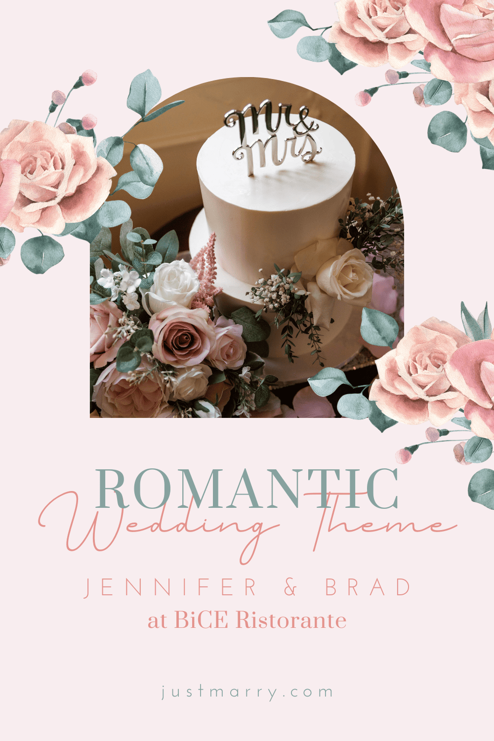 Romantic Wedding Theme - Just Marry Weddings - PB&J Studios - Pinterest Pin