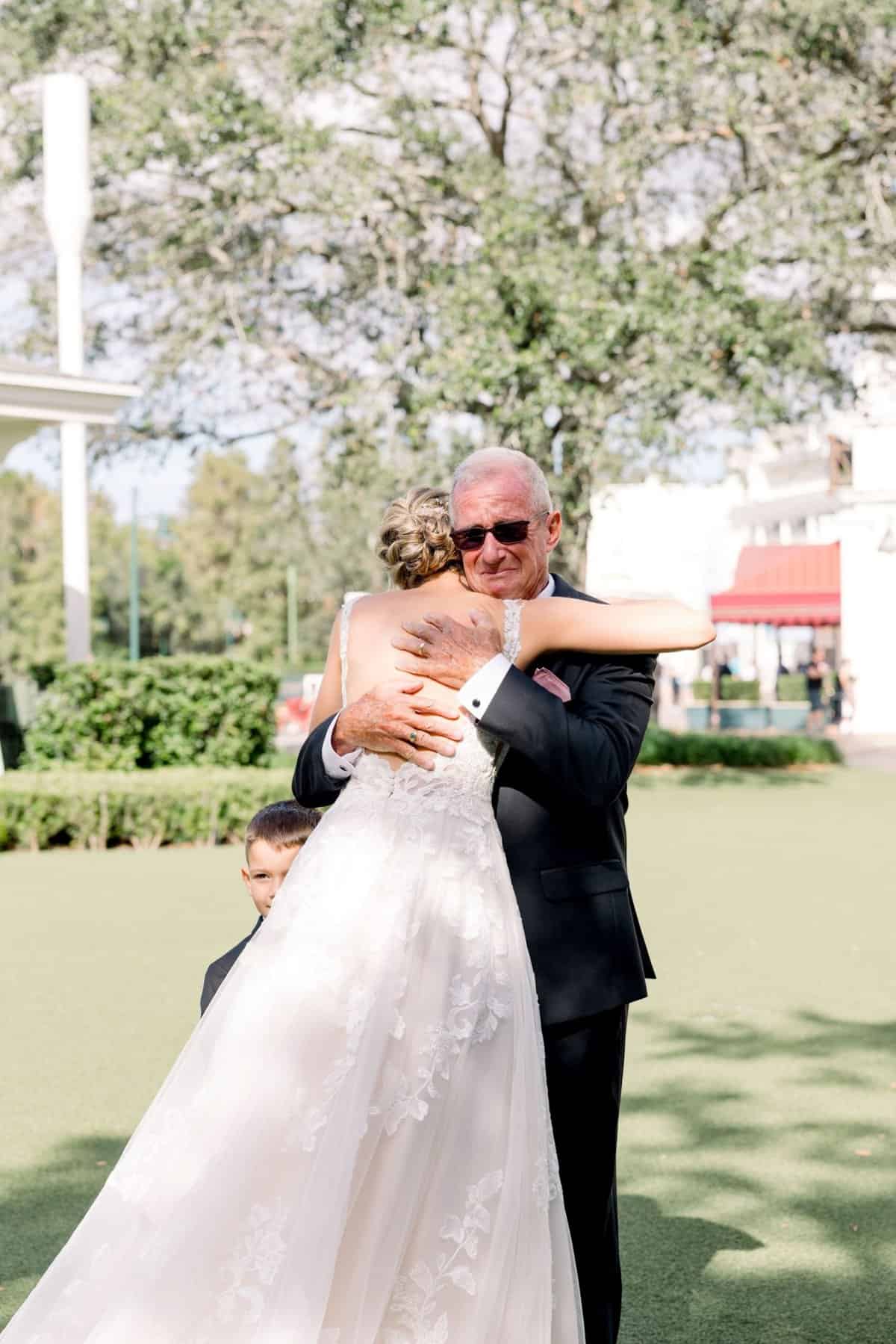Blush and Gold Wedding - Just Marry Weddings - Cona Studios - First Look Dad