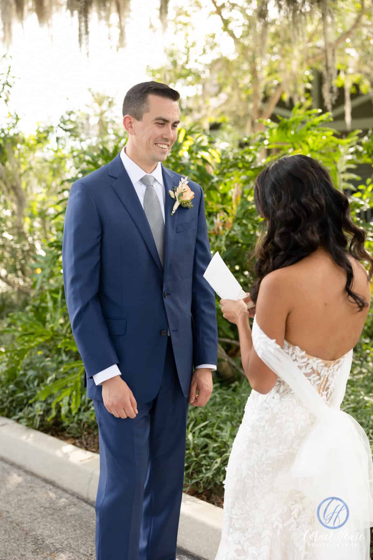 Gold Course Wedding Venue - Just Marry Weddings - Corner House Photography - First Look