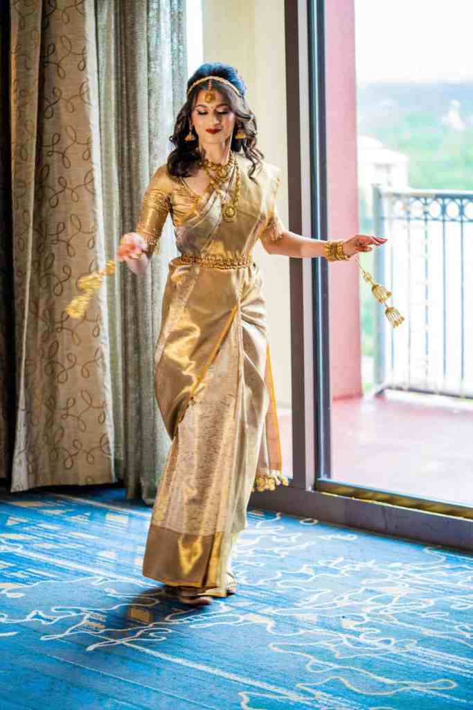 Indian bride in a gold sari