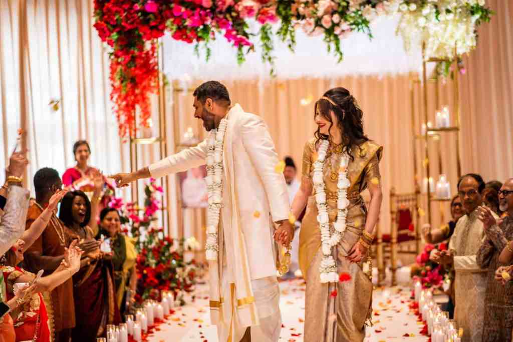 Indian wedding ceremony bride and groom