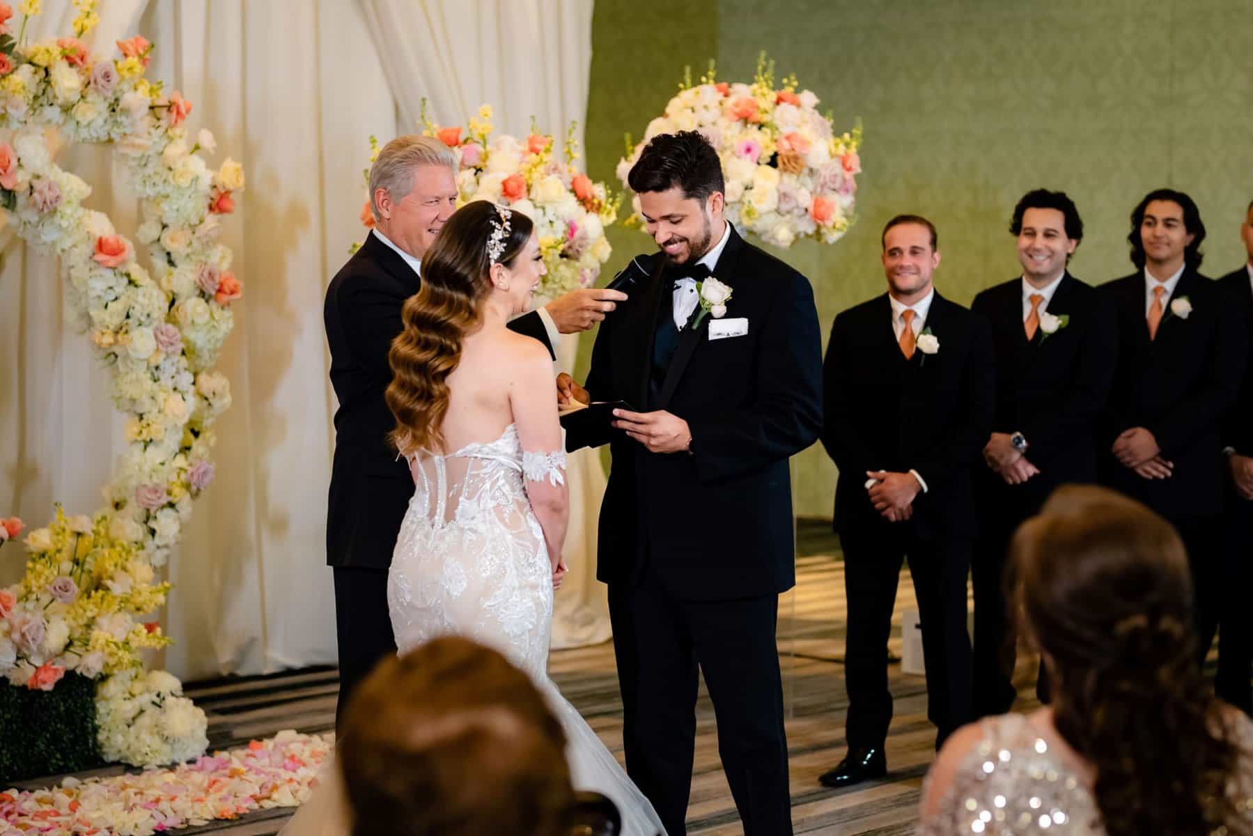 Indoor wedding ceremony