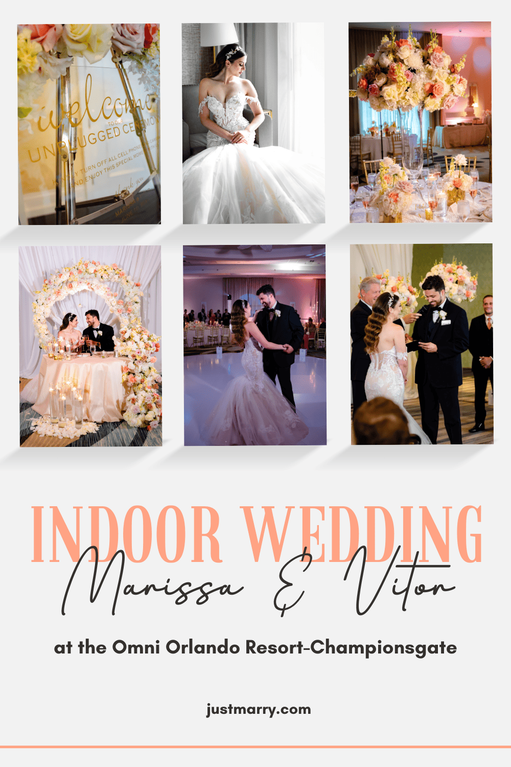 Pinterest Pin for an indoor wedding at the Omni Orlando Resort - Championsgate