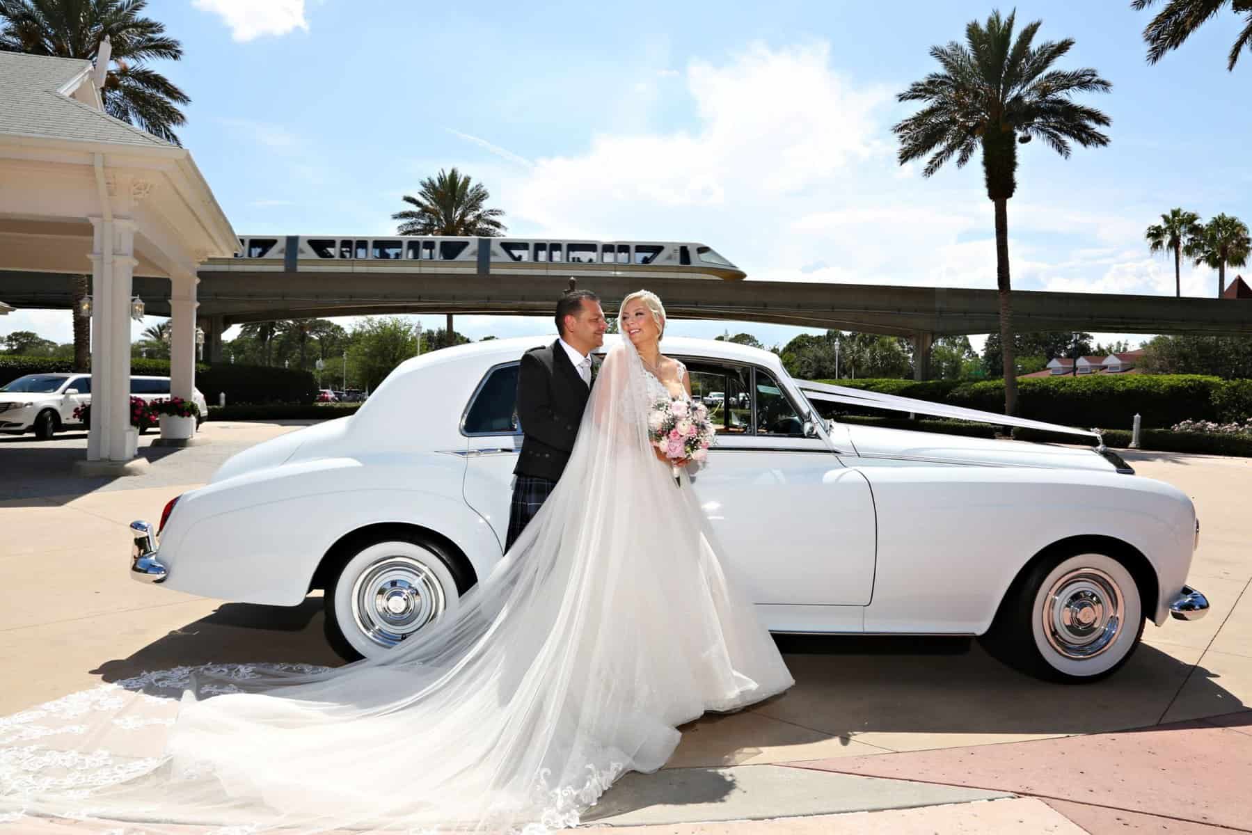Wedding portraits of a bride and groom