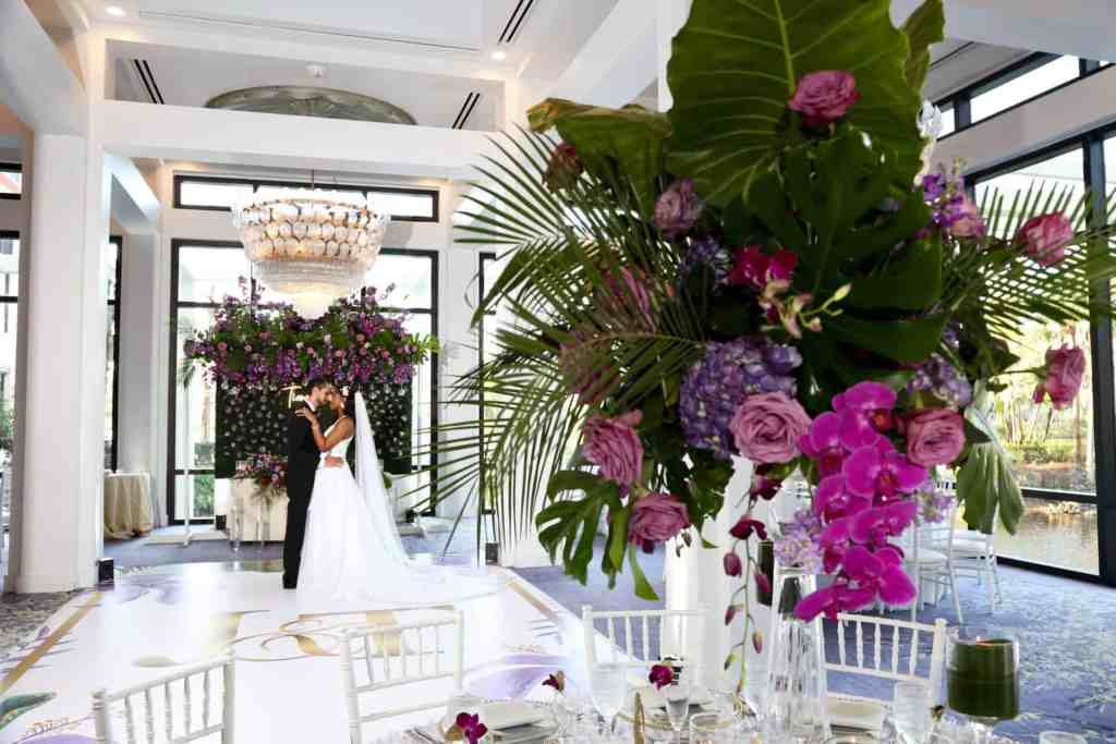 Tropical wedding reception at the Hyatt Regency Grand Cypress