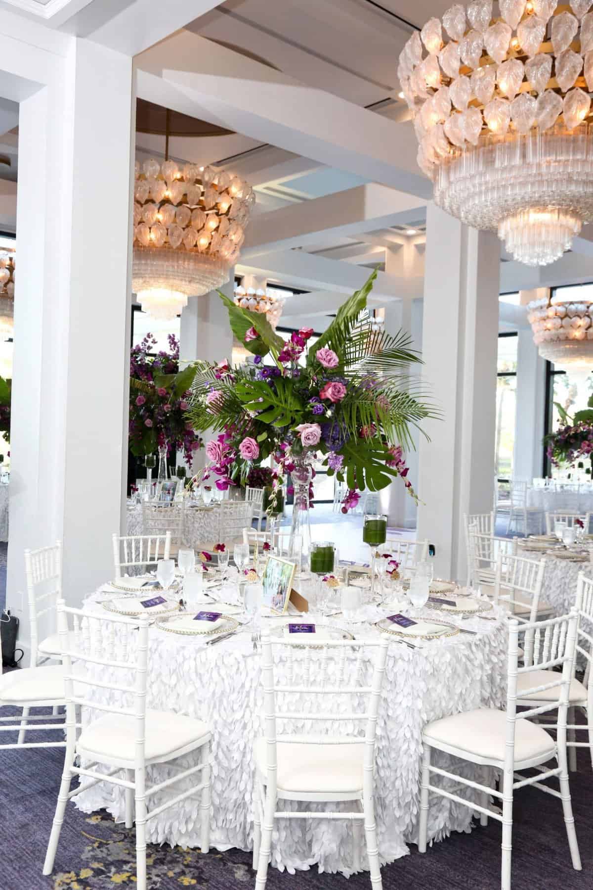 Tropical wedding reception at the Hyatt Regency Grand Cypress