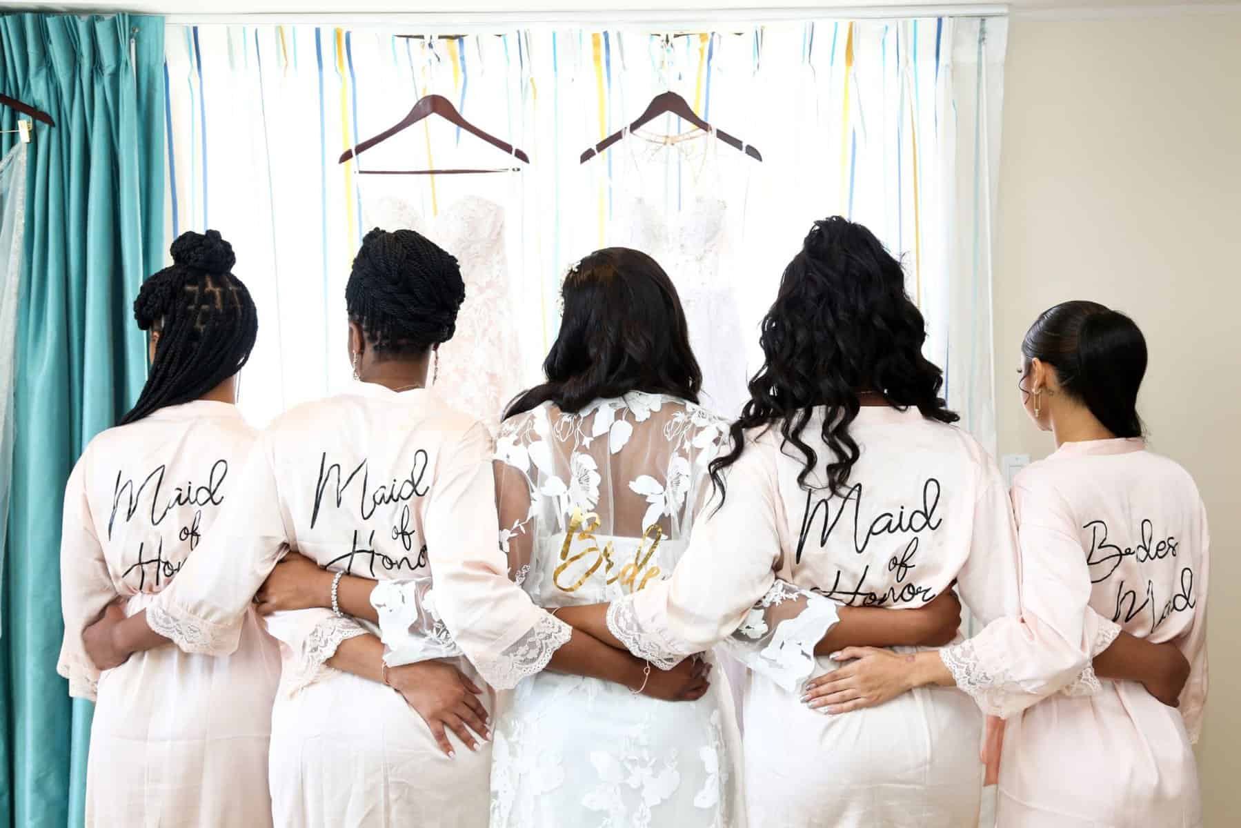 Getting ready photos of the bride and her bridesmaids