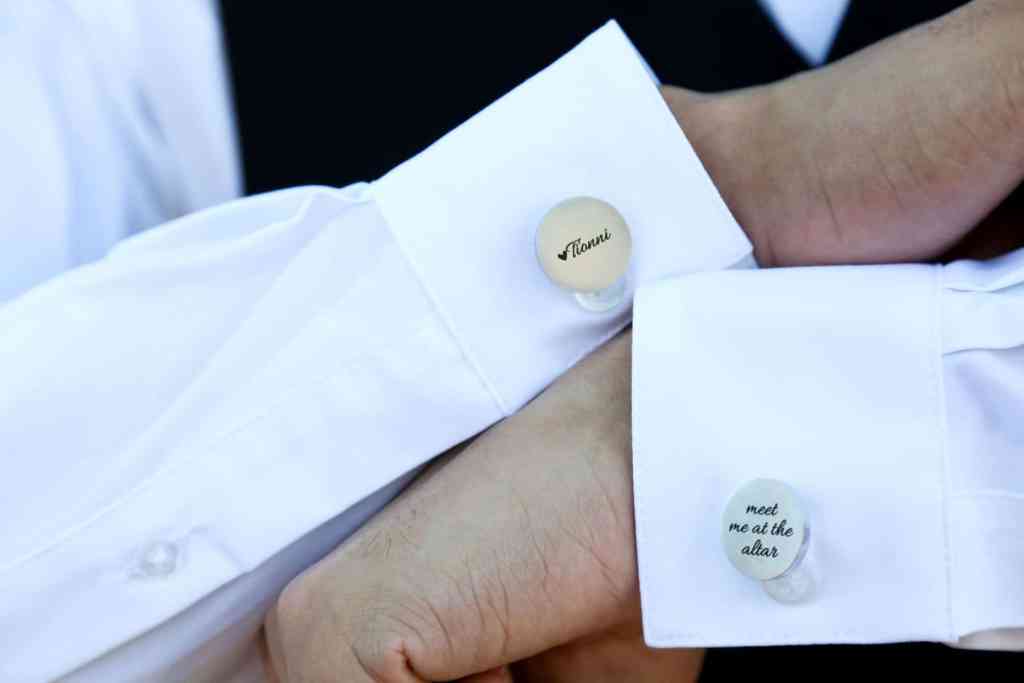 Groom's custom cuff links