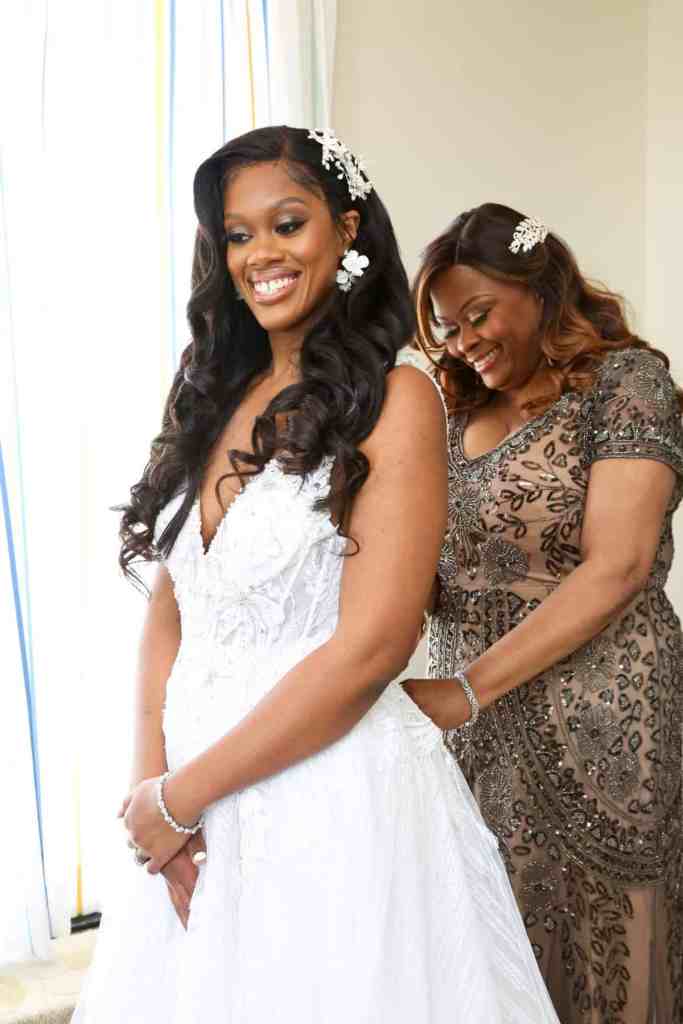 Getting ready moments with the bride