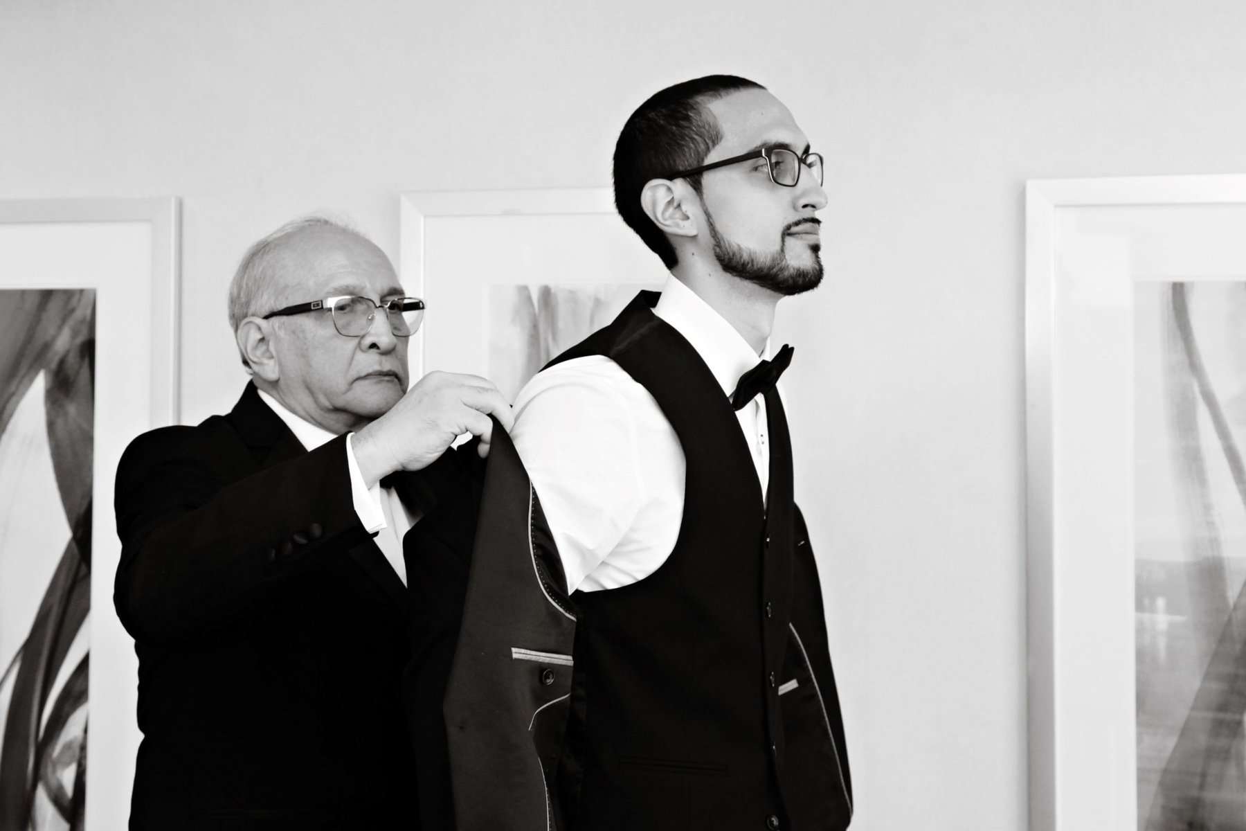 Groom getting ready for his wedding