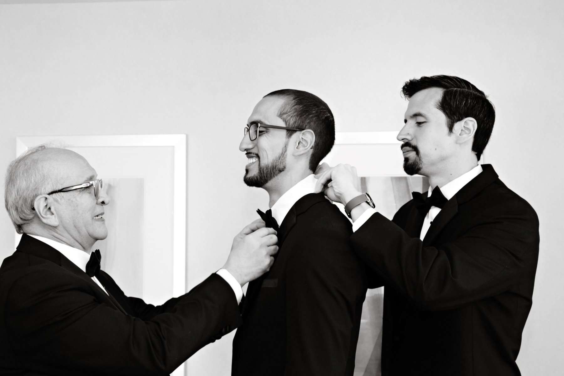 Groom getting ready for his wedding