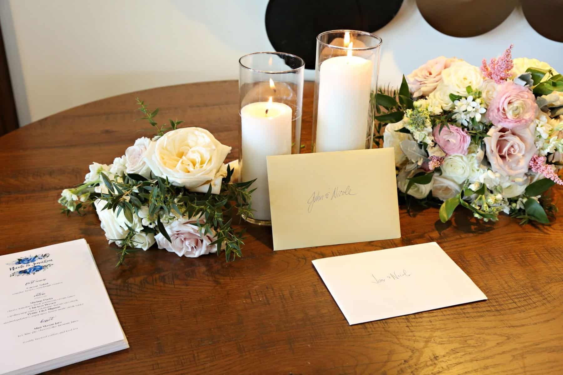 Ivory and pink reception decor