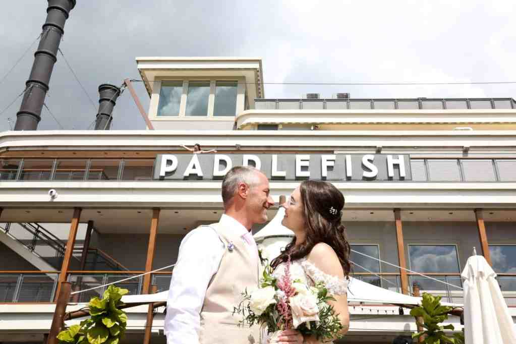 Vow renewal couple portraits at Paddefish Disney Springs