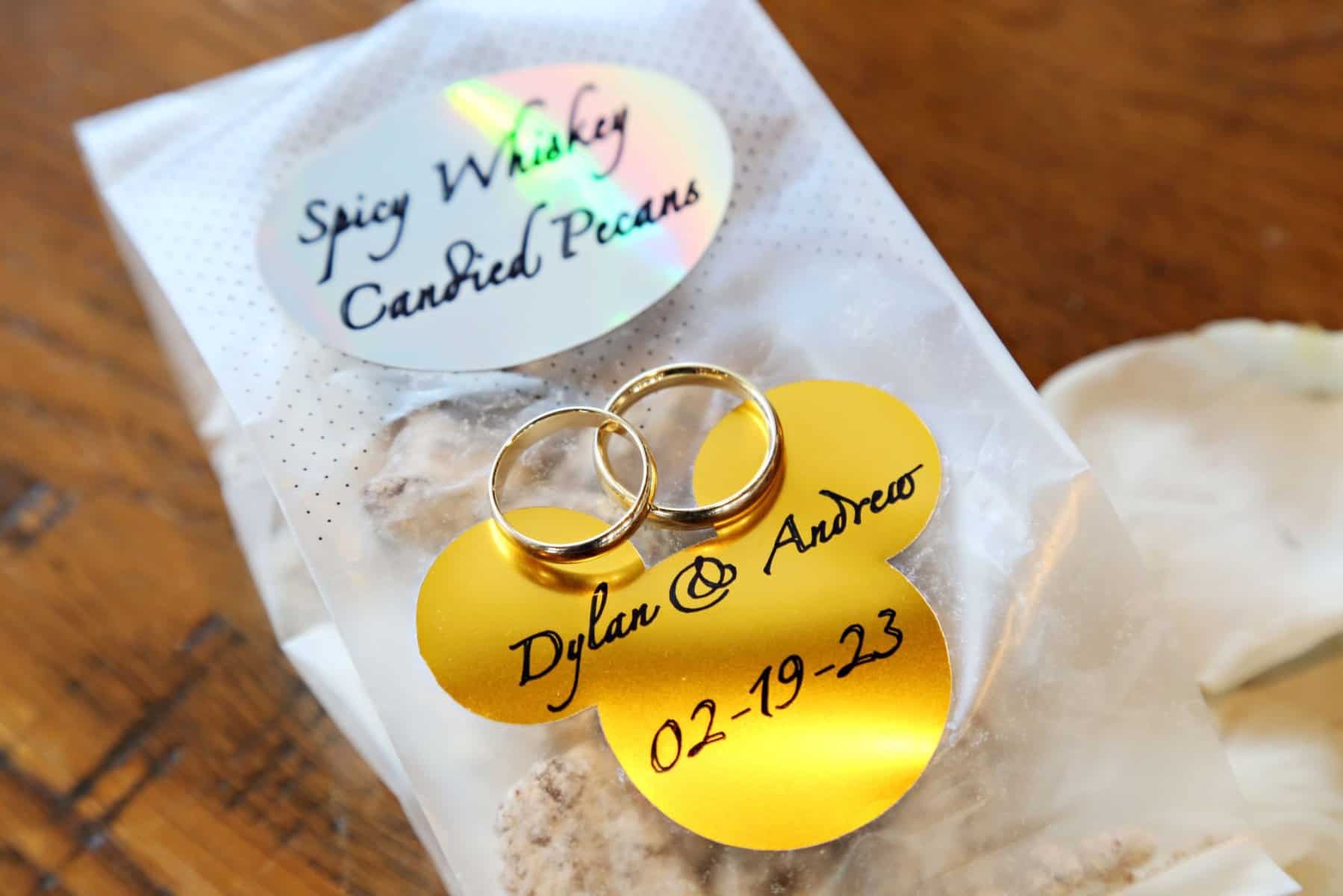 Disney destination wedding favors and wedding rings