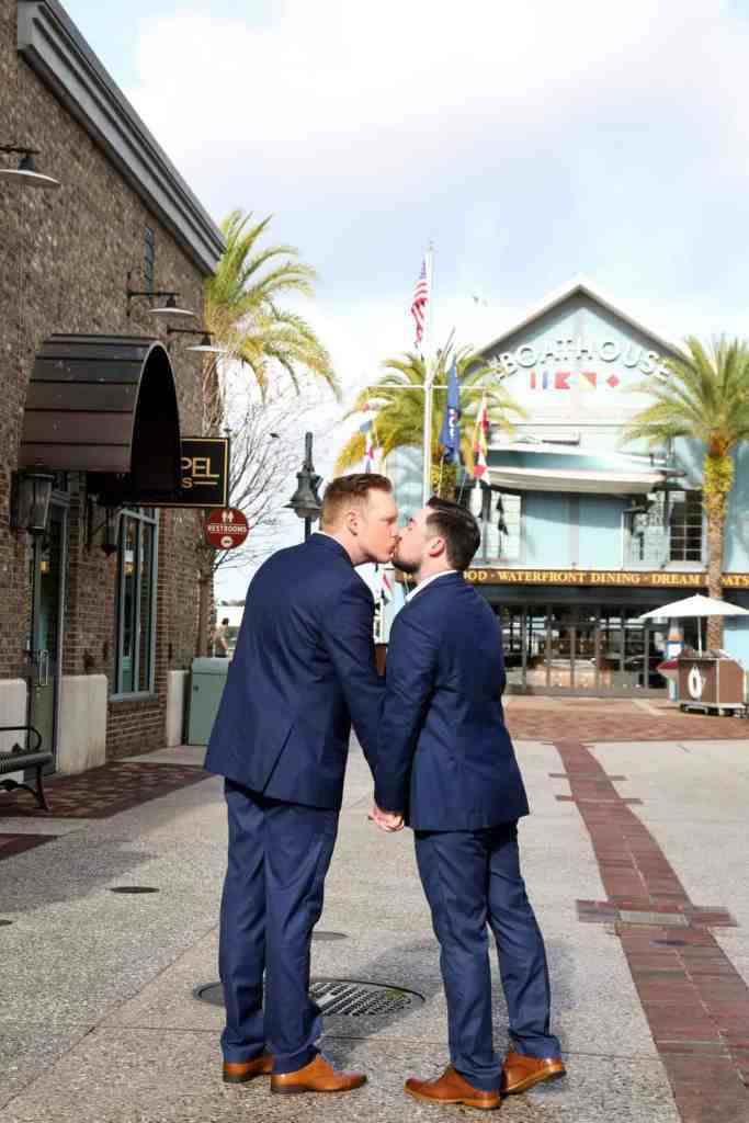 Groom portraits in Disney Springs