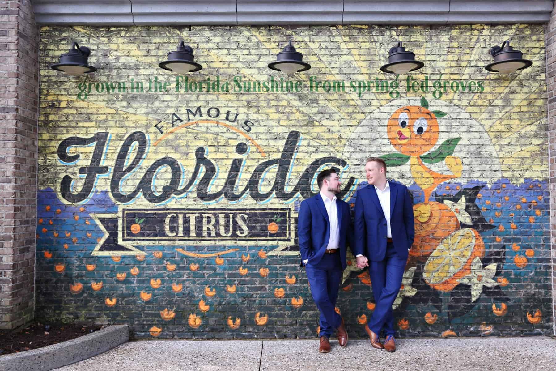 Groom portraits in Disney Springs