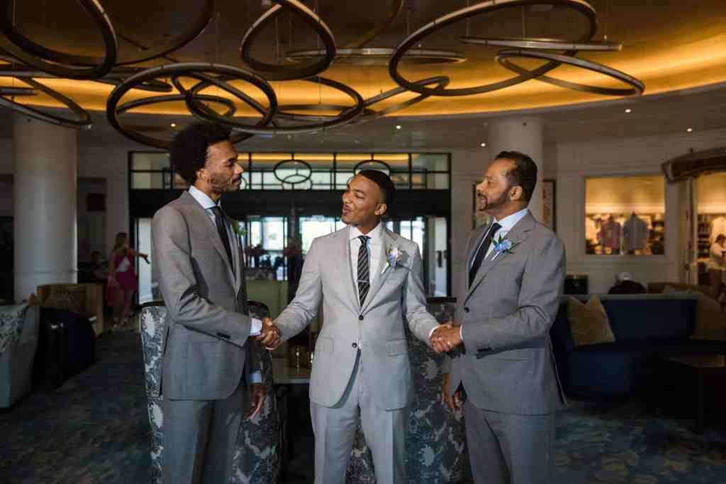 Groom portraits with groomsmen