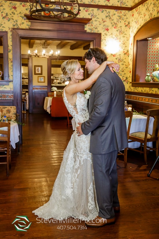 Bride and groom having their first dance