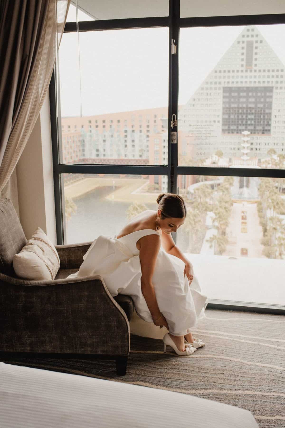 Bride getting ready at the WDW Swan and Dolphin