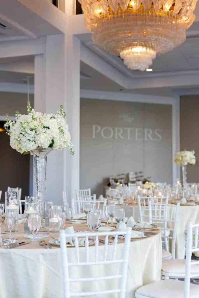 Neutral wedding reception at the Hyatt Regency Grand Cypress