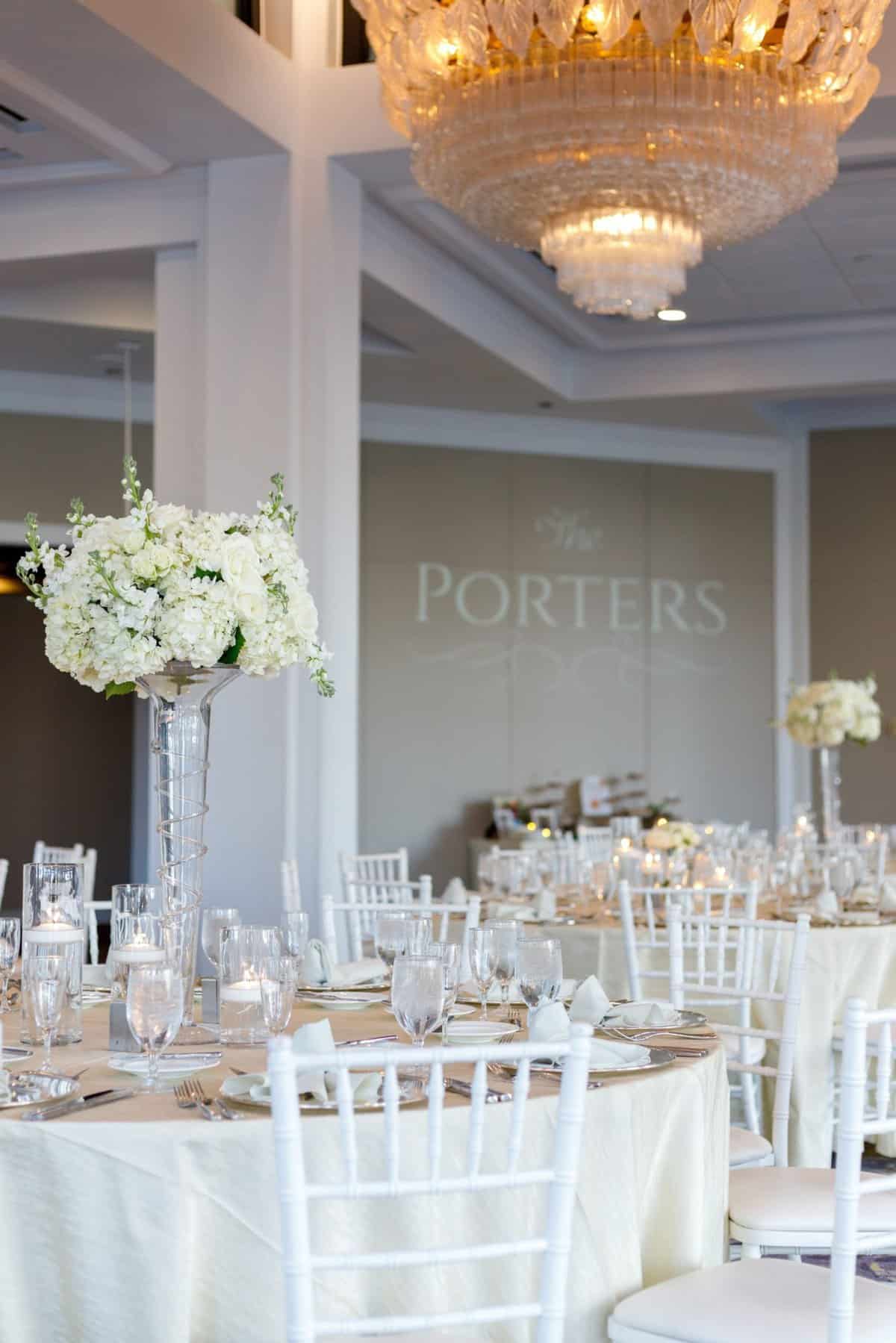 Neutral wedding reception at the Hyatt Regency Grand Cypress