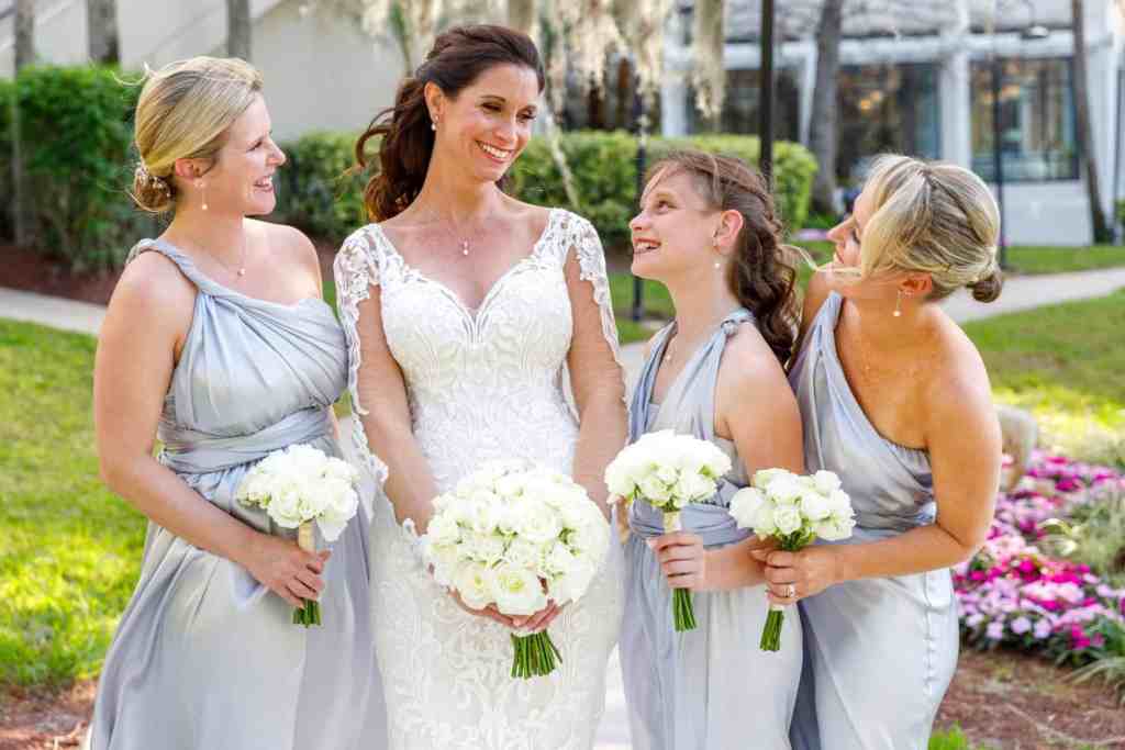 Bride and her bridesmaids