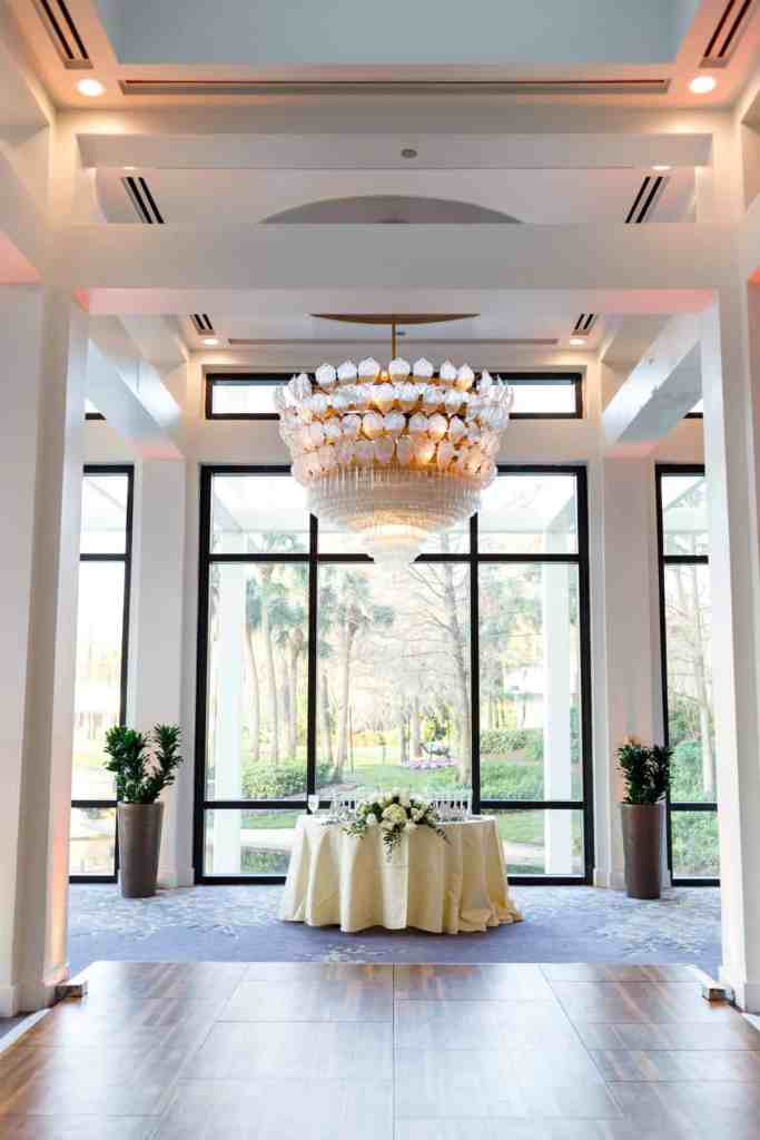 Neutral wedding reception at the Hyatt Regency Grand Cypress